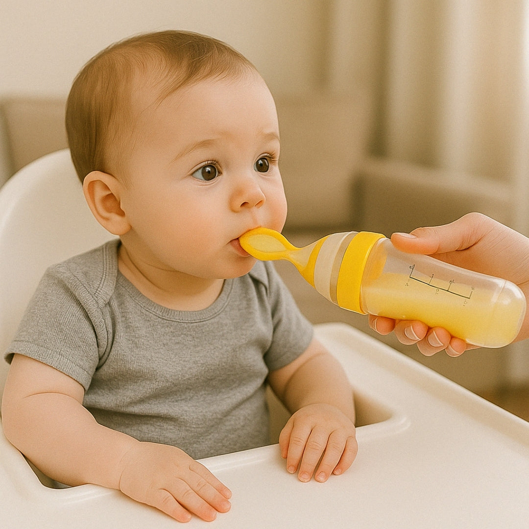 Biberon-Cuillère Silicone – Nourrissez Bébé avec Précision et Tendresse