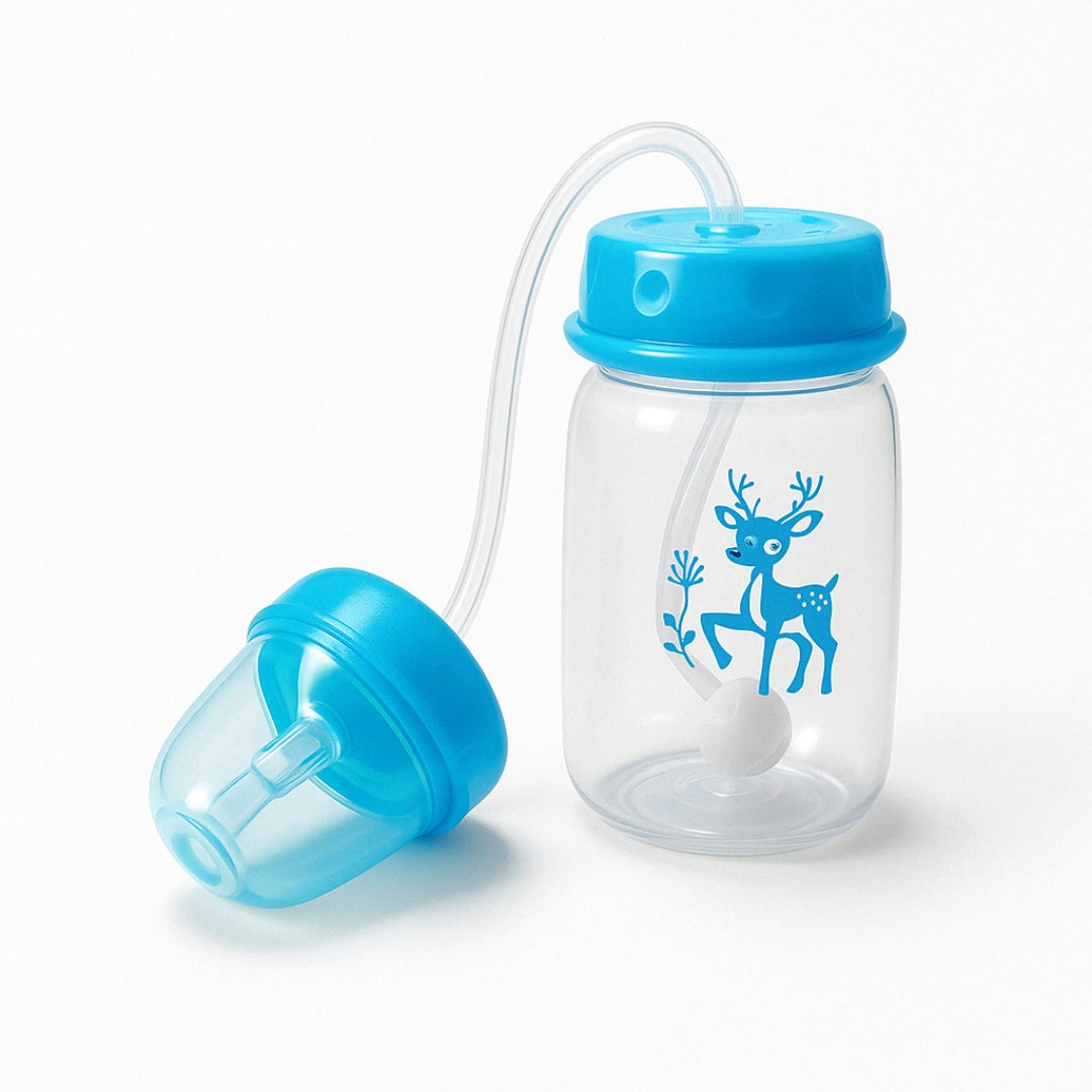 Biberon avec Paille Souple – Autonomie Facile pour Bébé